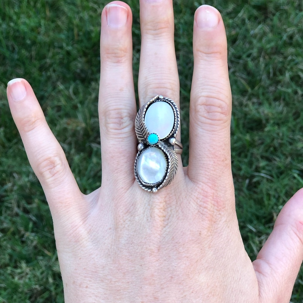 Vintage sterling coral ring